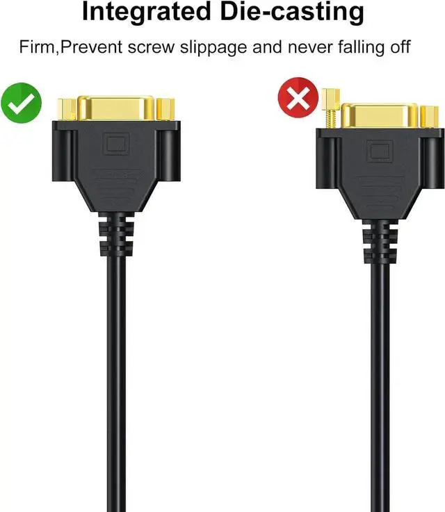 Alt view image 2 of 7 - JAENFONG VGA Extension Cable VGA Cable Male to Female 6 Feet 15 Pin (Not 9 Pin) SVGA Male to Female HD15 Monitor Video Adapter Cable Support 1080P Full HD for Laptop PC Projector HDTV Display