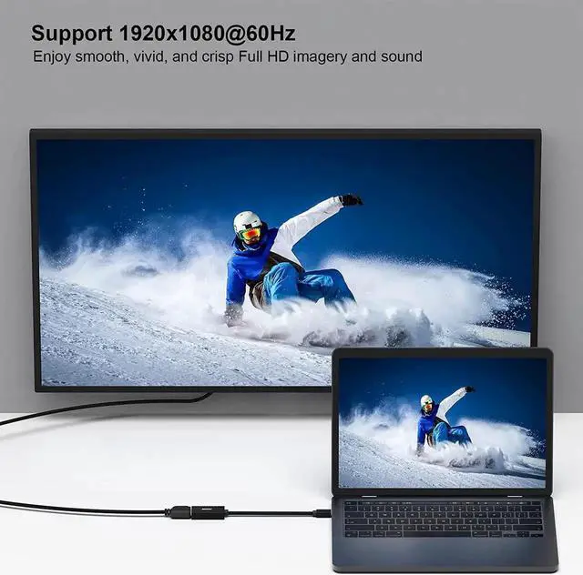 Alt view image 3 of 7 - JAENFONG Mini DisplayPort to HDMI Adapter 2 Pack Mini DP(Thunderbolt) to HDMI Converter Gold-Plated Cord Compatible for MacBook Pro MacBook Air Mac Mini Surface Pro 3/4 etc