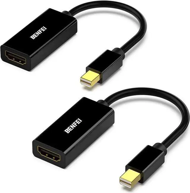 Main image of JAENFONG Mini DisplayPort to HDMI Adapter 2 Pack Mini DP(Thunderbolt) to HDMI Converter Gold-Plated Cord Compatible for MacBook Pro MacBook Air Mac Mini Surface Pro 3/4 etc