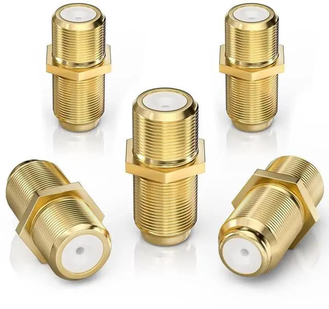 Main image of JAENFONG Coaxial Coupler (5 Pack) - Cable Connectors for Coaxial Cable Extension F81 Extension Adapter - Works with HDTV Antenna Cable Modem Coaxial Splitter CATV