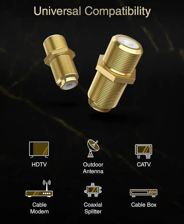 Alt view image 7 of 7 - JAENFONG Coaxial Coupler (5 Pack) - Cable Connectors for Coaxial Cable Extension F81 Extension Adapter - Works with HDTV Antenna Cable Modem Coaxial Splitter CATV