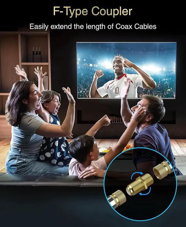 Alt view image 5 of 7 - JAENFONG Coaxial Coupler (5 Pack) - Cable Connectors for Coaxial Cable Extension F81 Extension Adapter - Works with HDTV Antenna Cable Modem Coaxial Splitter CATV