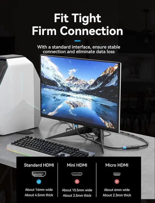 Alt view image 6 of 7 - JAENFONG HDMI Extension Cable 4K HDMI Extender 5FT Male to Female Adapter Cord High Speed Compatible with TV Stick PS5 PS4 Xbox Laptop PC Blu Ray Player Wii U HDTV