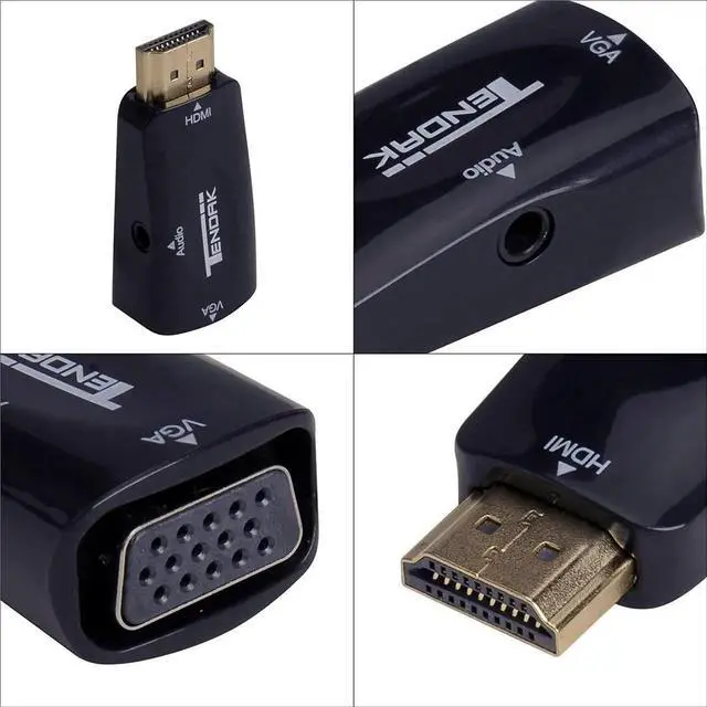 Alt view image 5 of 7 - JAENFONG Gold-Plated Active HD 1080P HDMI to VGA Converter Adapter Dongle with 3.5mm Audio for Laptop PC Projector HDTV PS3 Xbox STB Blu-ray DVD