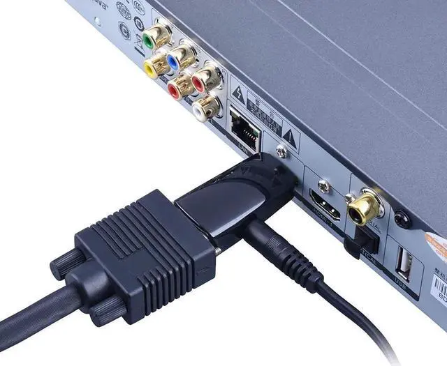 Alt view image 2 of 7 - JAENFONG Gold-Plated Active HD 1080P HDMI to VGA Converter Adapter Dongle with 3.5mm Audio for Laptop PC Projector HDTV PS3 Xbox STB Blu-ray DVD