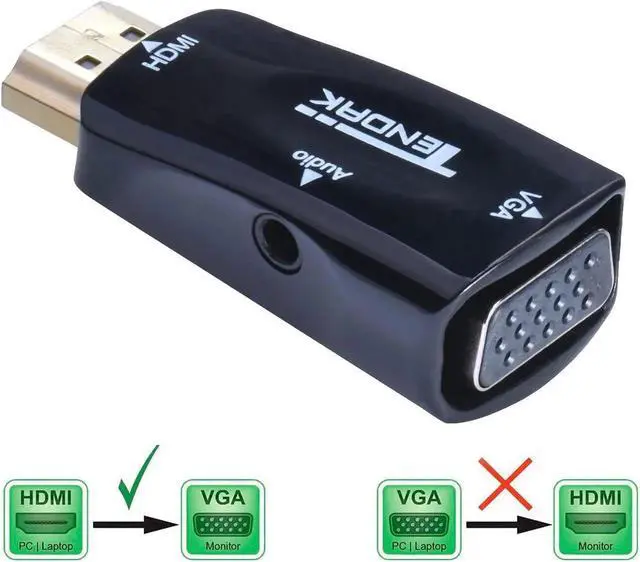 Alt view image 4 of 7 - JAENFONG Gold-Plated Active HD 1080P HDMI to VGA Converter Adapter Dongle with 3.5mm Audio for Laptop PC Projector HDTV PS3 Xbox STB Blu-ray DVD