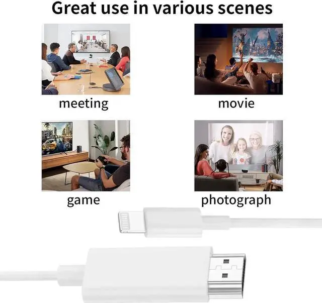 Alt view image 4 of 6 - [ MFi Certified] Lightning to HDMI Adapter for iPhone 1080P Lightning Digital AV Adapter HDTV Cord Connector Compatible with iPhone14 13 12 11 Pro Max XS XR X to TV Projector Monitor-6.6FT