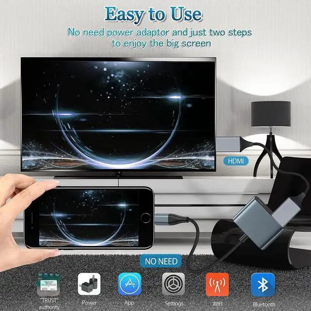Alt view image 6 of 7 - Lightning to HDMI Digital AV Adapter 1080P HD Video HDMI Sync Screen and Audio Connector Cable with Charging Port Compatible with iPhone 14/ 13/ 12/iPad on HDTV/Projector/Monitor Support iOS17/16/15