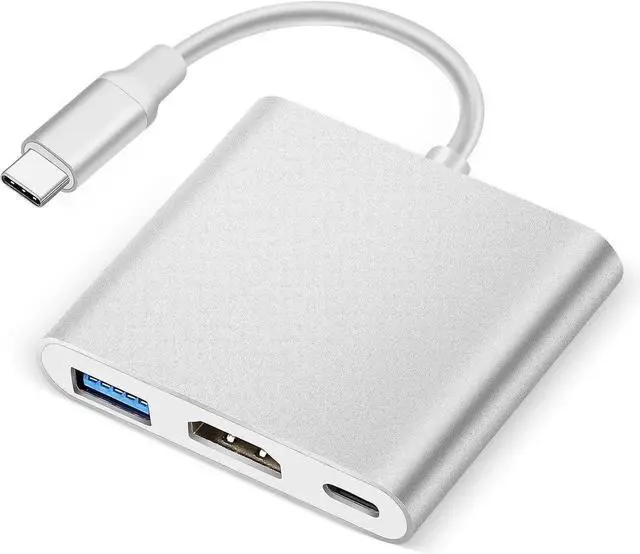 Main image of JAENFONG USB C to HDTV Adapter USB C Type C Multiport Adapter 3 in 1 hub Thunderbolt 3 Converter to HDTV 4K+USB 3.0+USB-C Fasting Charging Port Compatible for MacBook/MacBook Pro/air/Chromebook
