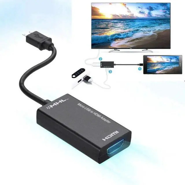Alt view image 5 of 5 - JAENFONG MHL Micro USB to HDMI 1080P MHL HDTV Cable Micro USB 2.0 to HDMI Adapter for Android Phone Supports Video USA