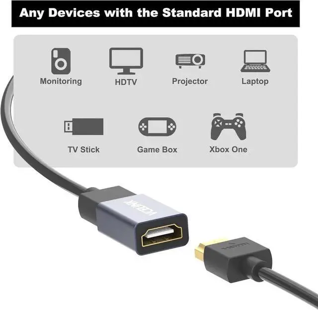 Alt view image 5 of 6 - JAENFONG HDMI Coupler 8K HDMI 2.1 Female to Female Extension Adapter to Extend 2 Short Cables Support 8K@60Hz / 4K@120Hz 120UHD 3D HDR ARC Compatible with Laptop PC Monitor TV 2 Pack