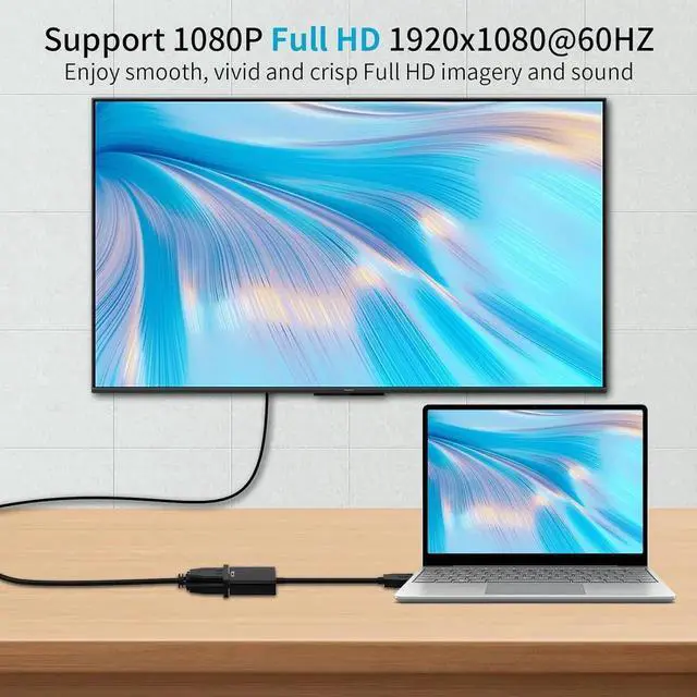 Alt view image 2 of 7 - JAENFONG USB to VGA Adapter USB3.0/2.0 to VGA Adapter Multi-Display Video Converter Full HD 1080P External Video Card Multi Monitor Desktop Laptop HDTV Monitor Projector (Windows 10/8.1/8/7)