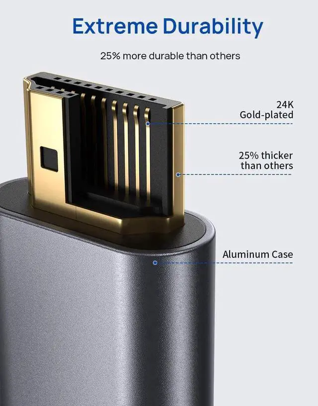 Alt view image 7 of 7 - JAENFONG HDMI Extension Cable 3.3FT 4K 60Hz High Speed HDMI Extender Cord Male to Female Adapter Connector (HDR HDCP 2.2) Compatible with TV Streaming Stick Bluray Player HDTV Laptop PC - Grey