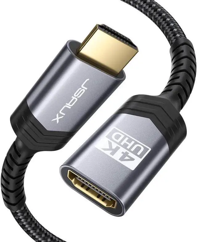 Main image of JAENFONG HDMI Extension Cable 3.3FT 4K 60Hz High Speed HDMI Extender Cord Male to Female Adapter Connector (HDR HDCP 2.2) Compatible with TV Streaming Stick Bluray Player HDTV Laptop PC - Grey