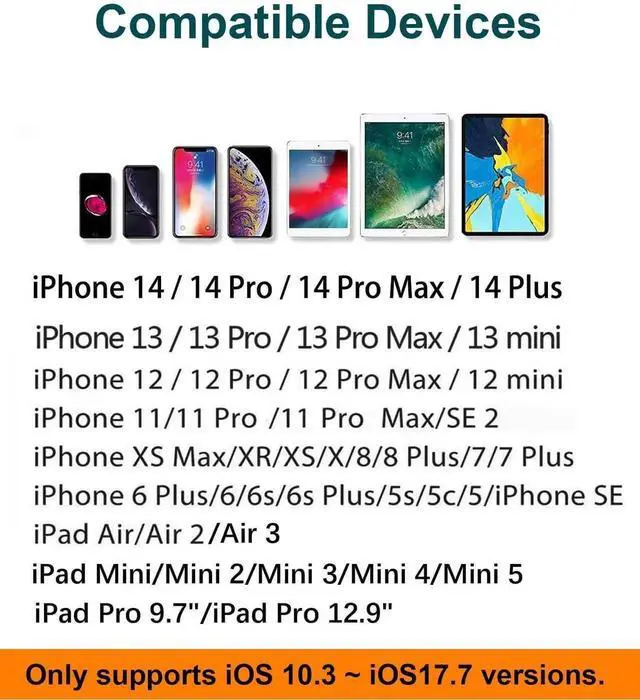 Alt view image 2 of 6 - JAENFONG MFi Lightning to HDMI Digital AV Adapter Compatible with iPhone 14 14 Plus 14 Pro 14 Pro Max 13 12 Pro Max XR XS X 8 7 6 Plus SE 2 iPad to HDTV/Projector/Monitor