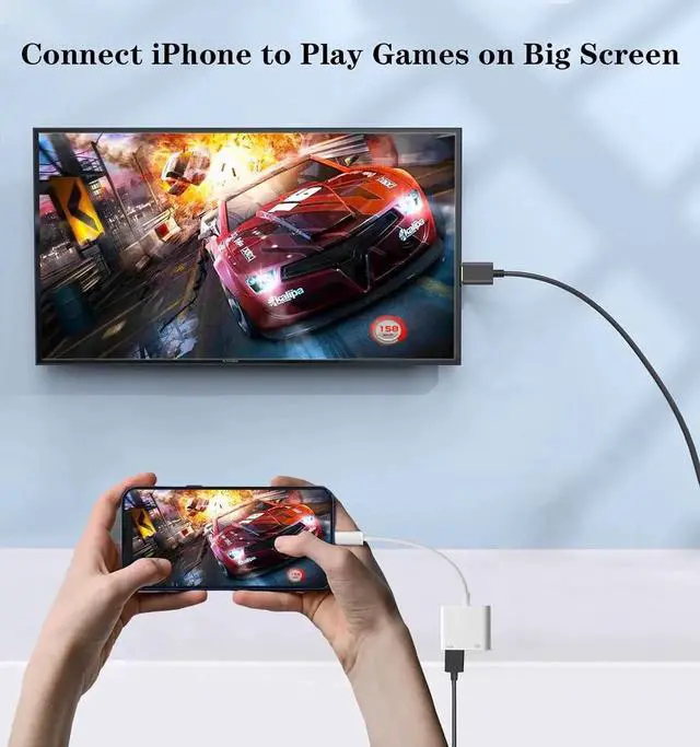 Alt view image 4 of 6 - JAENFONG MFi Lightning to HDMI Digital AV Adapter Compatible with iPhone 14 14 Plus 14 Pro 14 Pro Max 13 12 Pro Max XR XS X 8 7 6 Plus SE 2 iPad to HDTV/Projector/Monitor