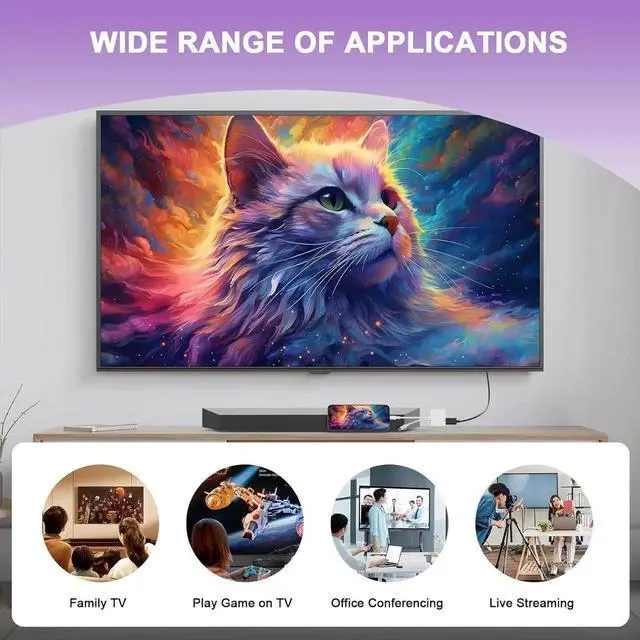 Alt view image 6 of 7 - [MFi Certified] Lightning and USB-C to HDMI Adapter 4K@60Hz 2 in 1 Lightning/Type C Digital AV HDMI Adapter Cord Compatible with iPhone 17 16 15 14 13 12 11 Pro Max XS XR X for HDTV/Projector/Monitor