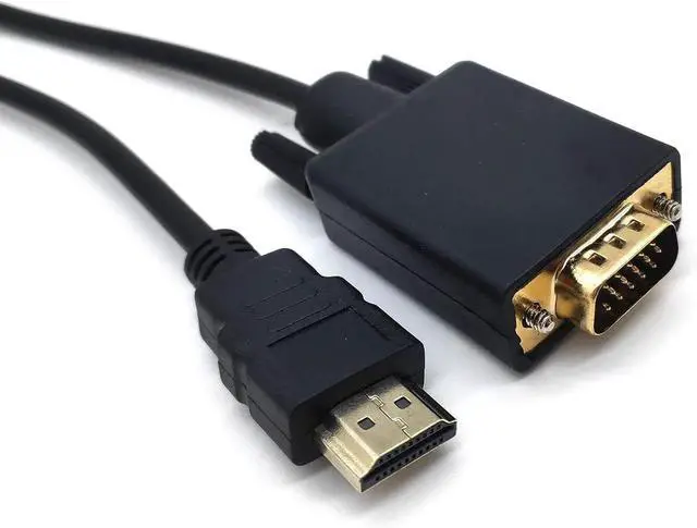 Alt view image 2 of 3 - HDMI to VGA Adapter Cable Haokiang 6ft/1.8m Gold-Plated 1080P HDMI Male to VGA Male Active Video Converter Cord Support Notebook PC DVD Player Laptop HDTV to D-SUB HD 15 Pin VGA Monitors Projector