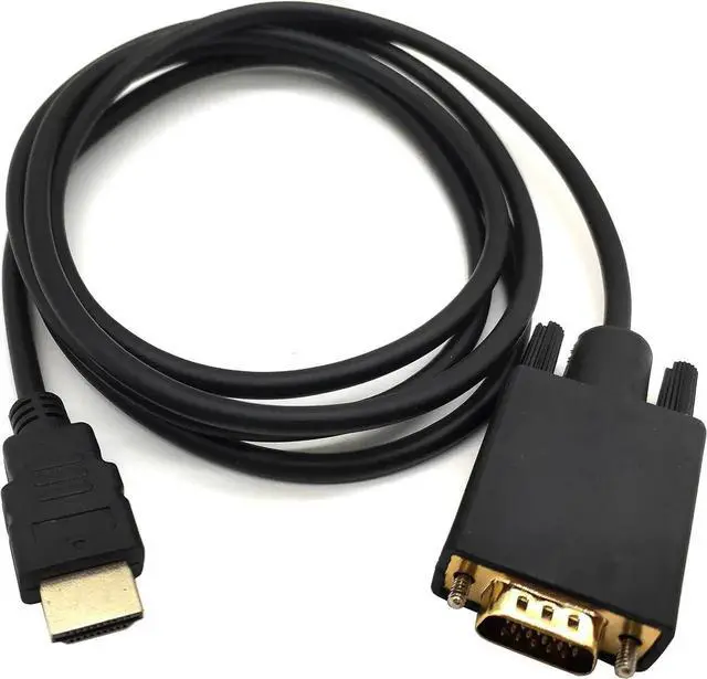 Main image of HDMI to VGA Adapter Cable Haokiang 6ft/1.8m Gold-Plated 1080P HDMI Male to VGA Male Active Video Converter Cord Support Notebook PC DVD Player Laptop HDTV to D-SUB HD 15 Pin VGA Monitors Projector