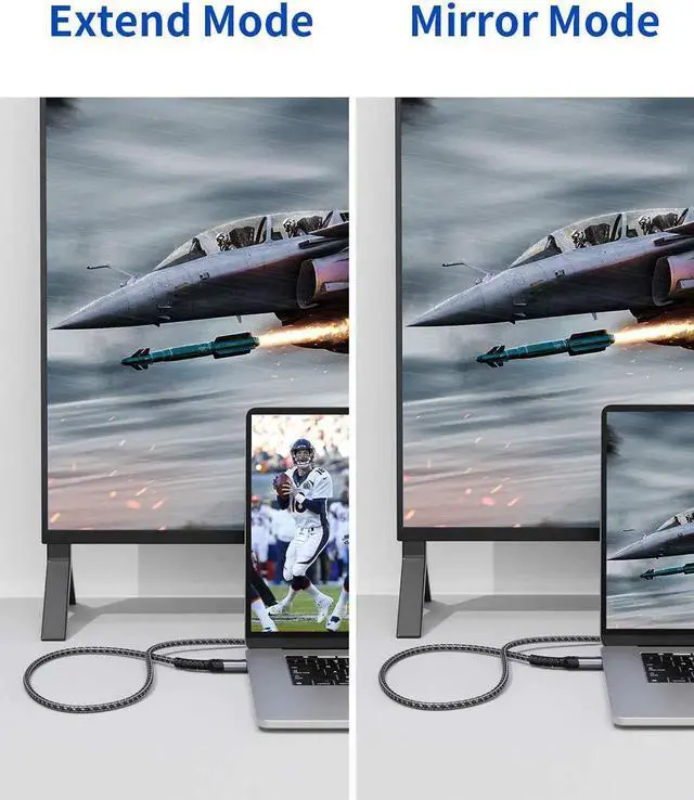 Alt view image 7 of 7 - JAENFONG 4K DisplayPort to HDMI Cable 10FT DP to HDMI Video UHD 2K@60Hz/4K@30 Nylon Braided DP to HDTV Uni-Directional Cord for Monitor Projector Desktop AMD NVIDIA HP-Black