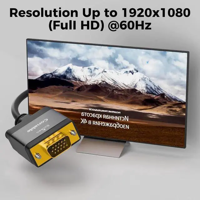 Alt view image 3 of 5 - JAENFONG DVI to VGA Cable 4 FT Uni-Directional DVI-D 24+1 to VGA Cord Gold-Plated Connectors 1080P Full HD for HDTV PC Host Laptop Monitor Projector Black Cable