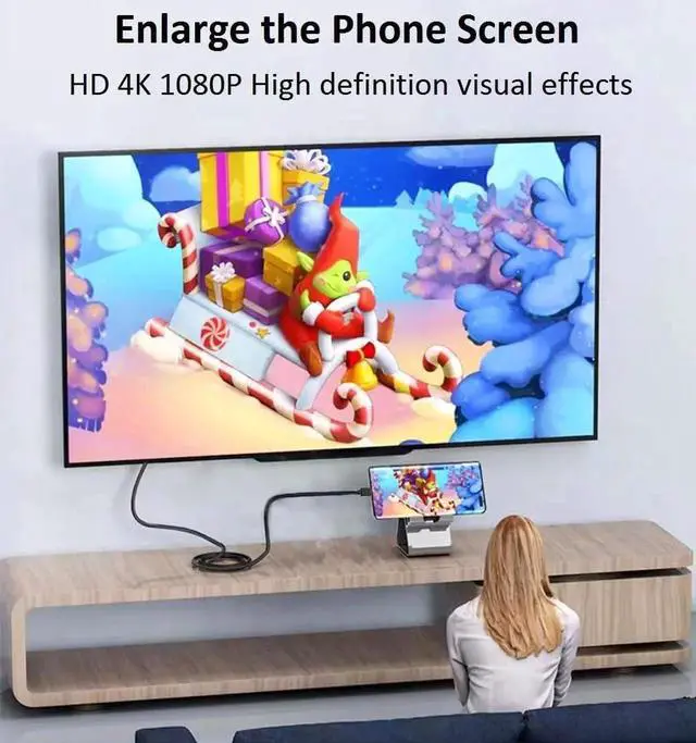 Alt view image 6 of 7 - Micro USB to HDMI Converter 4K 1080P HDMI Extender Cable 1.5M/ 5ft Adapter Copy and Expand Videos Pictures from Mobile Phone or Tablet to HDTV Monitor Projector Compatible with HDMI-supporting TVs