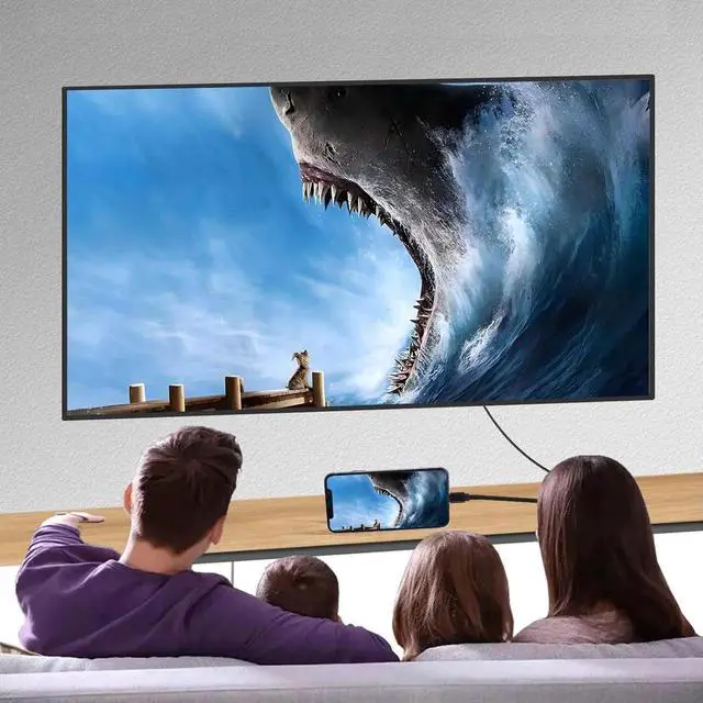 Alt view image 4 of 7 - HDMI Adapter MHL Converter Cable 4K HD Video Digital HDTV Cord Mirrorring for HP MacBook iPhone 15 Pro Max Galaxy S22 Plus S21 S20 S10 Note 20 USB Type C Android Phones to Projector Monitor TV