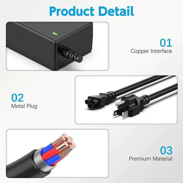 Alt view image 6 of 7 - 19.5V Power Cord Compatible with Sony Bravia TV Bravia TV 24 32 40 42 48 KDL-40W600B KDL-48W600B KDL-48650D KDL-48R510C KDL-55W650D KDL-42W650A KDL-32W700B Power Supply Replacement