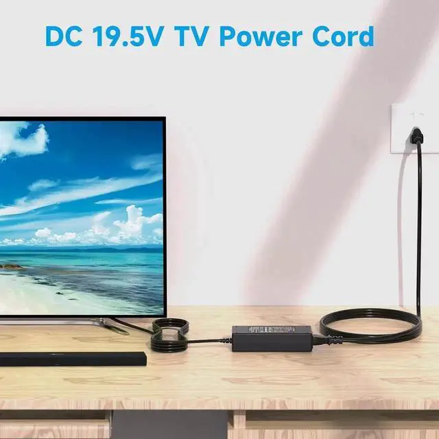 Alt view image 4 of 7 - 19.5V Power Cord Compatible with Sony Bravia TV Bravia TV 24 32 40 42 48 KDL-40W600B KDL-48W600B KDL-48650D KDL-48R510C KDL-55W650D KDL-42W650A KDL-32W700B Power Supply Replacement