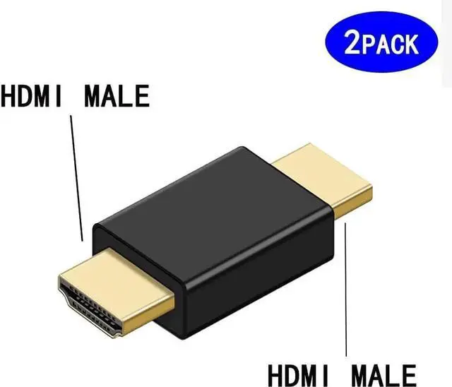 Alt view image 4 of 6 - JAENFONG HDMI Adapter HDMI Male to Male Coupler Extender Connector for HDTV 1080P HDMI Cable Extension Converter (2 Pack)