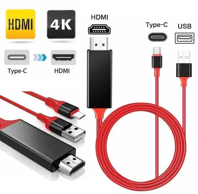 Alt view image 4 of 6 - JAENFONG MHL USB 3.1 Type-C to HDMI HD TV Cable for Compatible with Galaxy MacBook Pro and All Phones and Tablets with A USB C Port