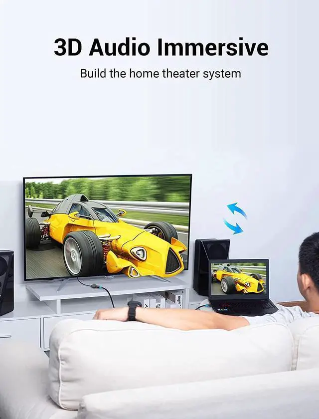 Alt view image 3 of 7 - JAENFONG HDMI Extension Cable 1.6FT 4K 60Hz HDMI Extender Male to Female Cord Compatible with TV Laptop Xbox Blu-Ray PS5/PS4 Switch