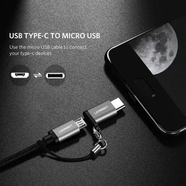 Alt view image 2 of 7 - JAENFONG Micro USB to USB C Adapter with Keychain Compatible Samsung Galaxy S8 New MacBook Pro Pixel XL Nexus 5X 6P, Sony XZ, LG V20 G5 G6
