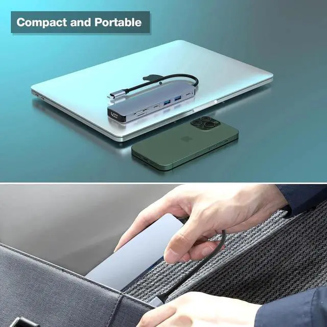 Alt view image 5 of 6 - JAENFONG 7 in 1 USB C Docking Station Hub with HDMI 4K, 2*USB 3.0, USB C 3.0, 100W PD, SD/TF, SB C Dock Multiport Adapter for MacBook Mac Pro/Air and Other Type C Laptops