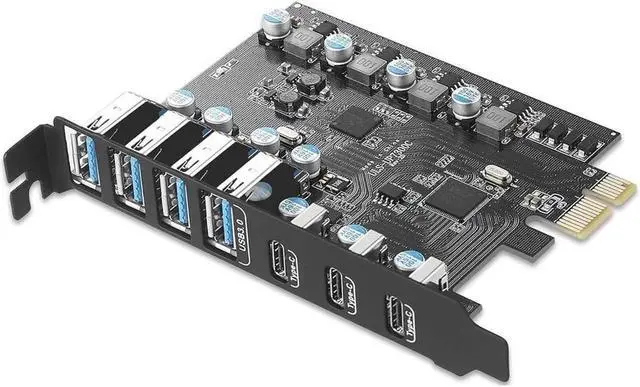Main image of JAENFONG7 Ports (3X USB C - 4X USB A) USB PCI Express Card PCIe, 5Gbps High Speed USB3.0 PCI-EX1 X4 X8 X16 Adapter Converter for Desktop PC, for for XP, for WIN7, for WIN8, for WIN8.1, WIN10