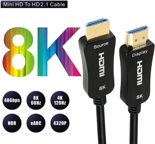 Main image of JAENFONG Certified 8K Fiber Optical HDMI 2.1 Cable Ultra High Speed HDMI Cable 48Gbps 30feet HDR eARC HDCP2.2 2.3 Support 4K 120Hz 8K60Hz Compatible with PS5 Xbox TV Monitor PC