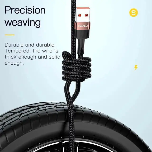 Alt view image 4 of 7 - USB A to USB C Cable [1-Pack, 3.3ft], USB 3.1 Gen2 480mbs Data Transfer and 100W 7A Fast Charging Cable for Android Auto Samsung Galaxy S22 S21 iPad Pro External SSD and Other USB to Type C Device