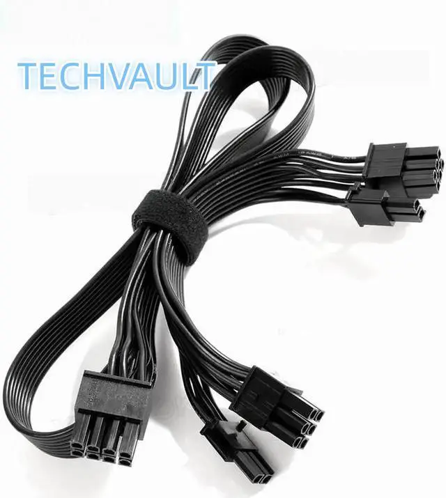 Alt view image 2 of 6 - JAENFONG PCIe 8Pin to 2x8Pin (6+2Pin) GPU Power Cable, 60+20CM 18AWG High Durability Cable, Compatible with CoolerMaster GX/MWE V2 Series (GX550, GX650, GX750, GX850, GX1050, GX1250) for Graphics Card