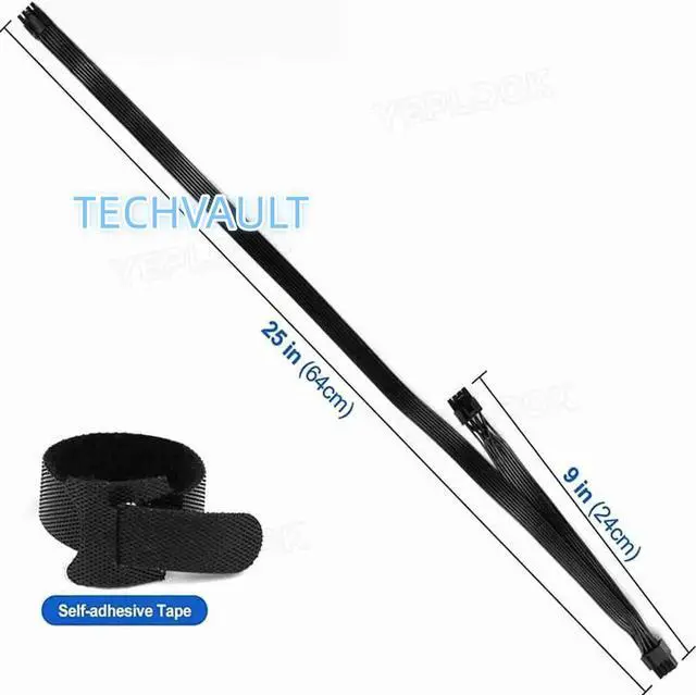 Alt view image 3 of 6 - JAENFONG PCIe 8Pin to 2x8Pin (6+2Pin) GPU Power Cable, 60+20CM 18AWG High Durability Cable, Compatible with CoolerMaster GX/MWE V2 Series (GX550, GX650, GX750, GX850, GX1050, GX1250) for Graphics Card