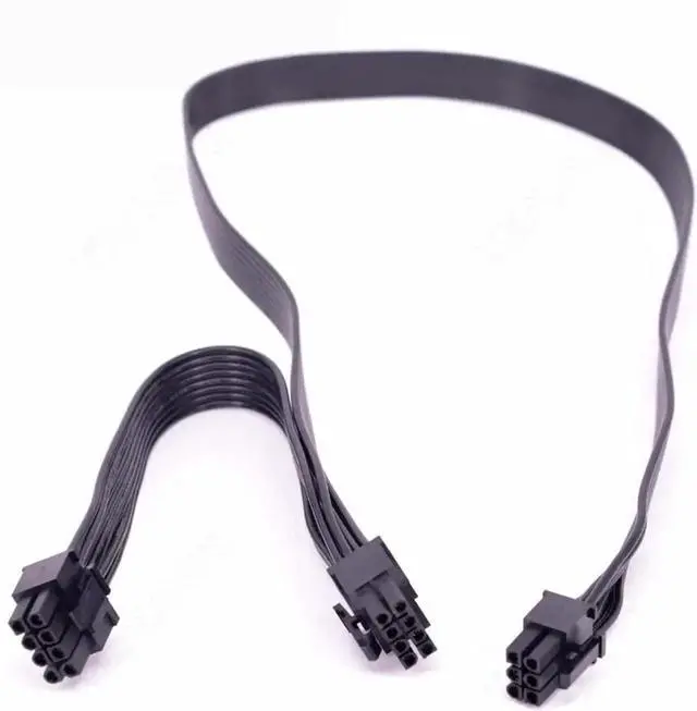 Alt view image 2 of 4 - JAENFONG PCIe 6Pin to Dual 8Pin GPU Power Cable, 60CM 18AWG Durable Cable, Compatible with CoolerMaster V850/V1000/V1300 PLATINUM Full-Modular Power Supplies