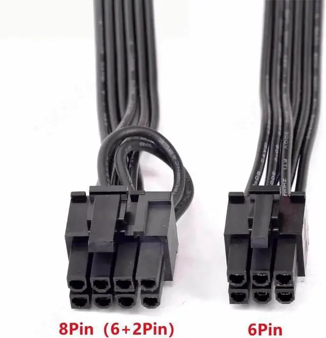 Alt view image 3 of 4 - JAENFONG PCIe 6Pin to Dual 8Pin GPU Power Cable, 60CM 18AWG Durable Cable, Compatible with CoolerMaster V850/V1000/V1300 PLATINUM Full-Modular Power Supplies