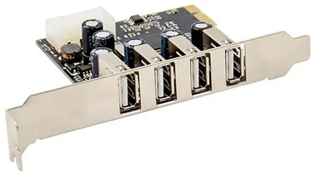 Main image of PCI-E to 4-port USB 2.0 conversion card PCIE USB2.0 adapter card MCS9990 chipset supports hot-swappable USB adapter card