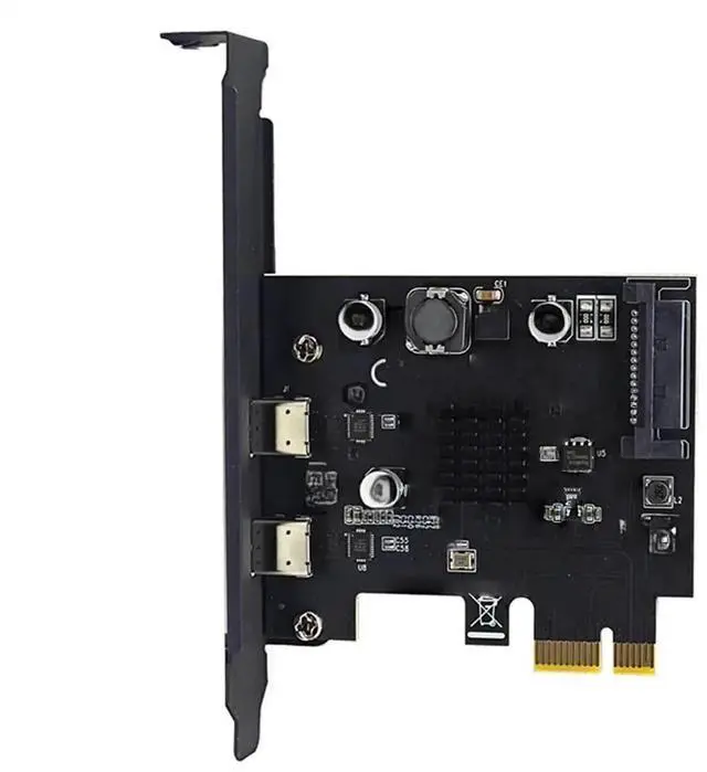Main image of 2 Port PCIE Card PCI 3.0 X1 to Dual USB Expansion Card SATA Power USB3.2 2 10Gbps ASM3142 Chip for Desktop Computer