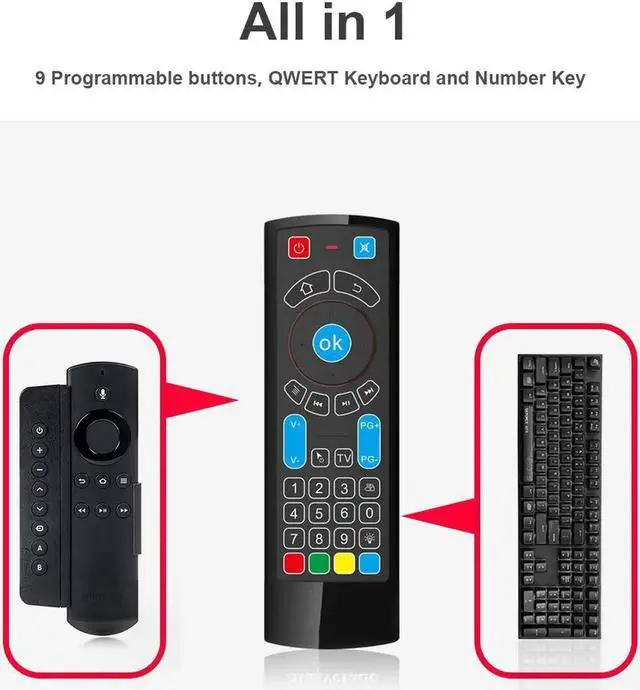 Alt view image 2 of 7 - JAENFONG Bluetooth Remote Specifically Compatible with Amazon Fire TV and Fire TV Stick Air Remote Control with Keyboard Air Remote Mouse Compatible with Android TV Box Windows Raspberry pi 3