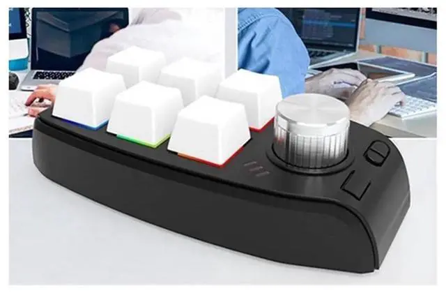 Main image of USB Custom Programming Macro Knob Keyboard 6 Key Copy Paste Mini Buttons for Gaming Mechanical Keyboard Black