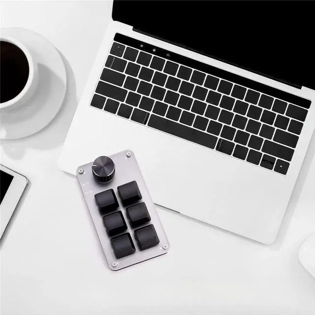 Main image of 6 keys 1 knob copy paste mini button wired mini mechanical keyboard for gamers/designers/video editors