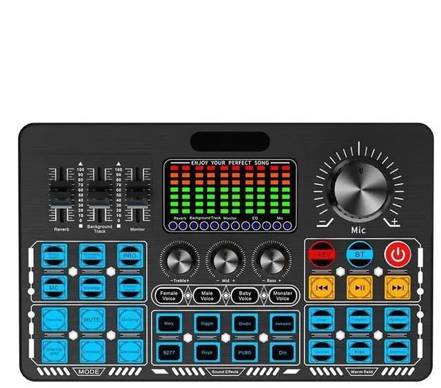 Main image of Q6S Live Sound Card Audio Interface with DJ Mixing Effects and Voice Changer Audio Mixing Console for Streaming