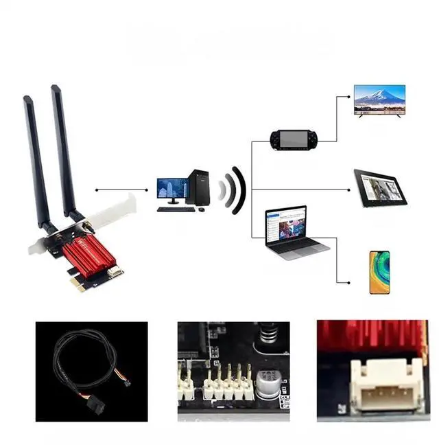 Main image of Wifi 6E AX210 Wifi Adapter 5400 Wireless Ethernet Network Card BT 5.3 2.4G/5G Dual Band 802.11 for Win10 11