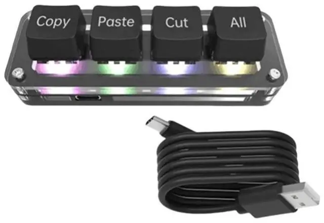 Main image of Mini 4-button select copy paste cut all shortcut keys one-handed keyboard game mechanical keyboard
