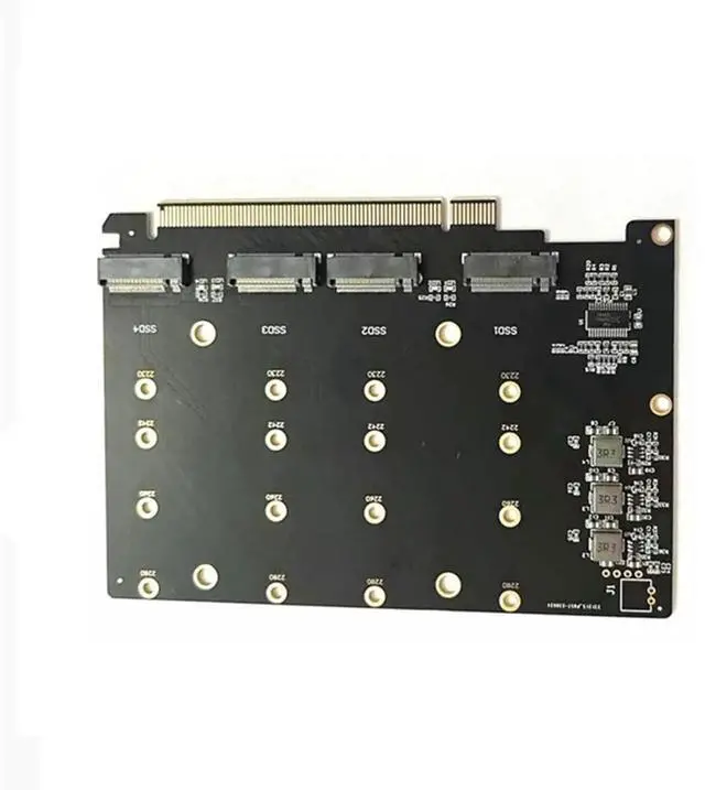 Main image of PCIe 4.0 X16 Hard Drive Adapter 4 M.2 SSD Array Card Multi-function Convenient Slot Card Adapter